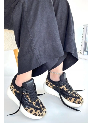 Mark Leopar Süet Bağcıklı Spor Ayakkabı