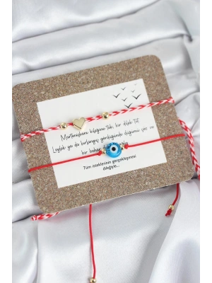 Marteniçka Bileklik 2li Nazar ve Kalp Model