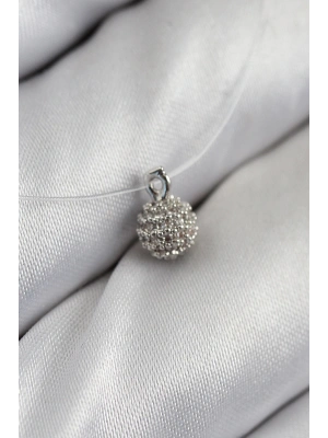 Misineli Topcuk Model Gümüş Renk Hayalet Kolye