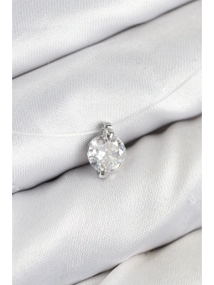 Misineli Zirkon Taşlı Model Gümüş Renk Hayalet Kolye