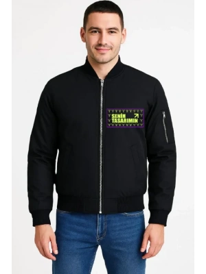 Ön Bomber Ceket - Siyah