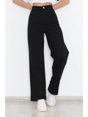 Baskılı Oversize Bisiklet Yaka T-shirt - Siyah