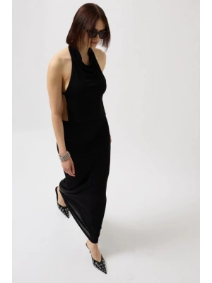 Parlak Kumaş Maxi Etek