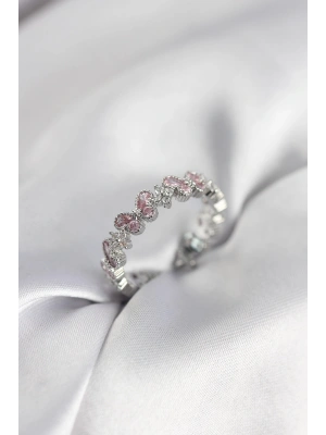 Pembe Zirkon Taşlı Kelebek Model Kadın Yüzük