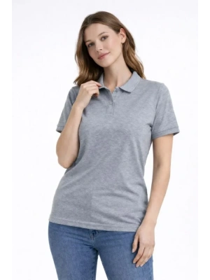 Pike Kumaş Düğmeli Yaka Regular Rahat Günlük Kısa Kol Tişört T-shirt - Gri