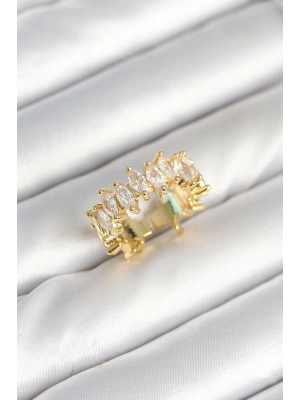 Pirinç Arpa Baget Zirkon Taşlı Kadın Yüzük