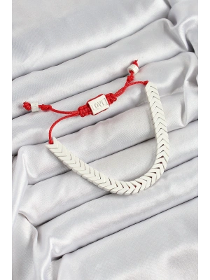 Pirinç Asansörlü Beyaz Juju Kadın Bileklik