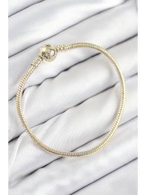 Pirinç Charm Topcuk Model Gold Renk Kadın Bileklik