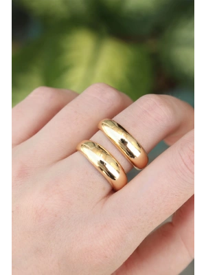 Pirinç Gold Renk Ayarlanabilir Şerit Yüzük