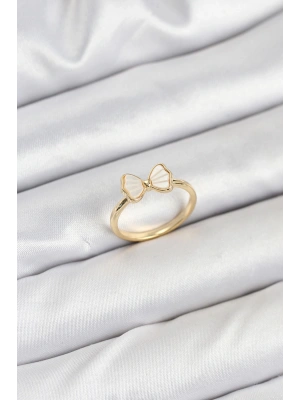 Pirinç Gold Renk Fiyonk Model Kadın Yüzük