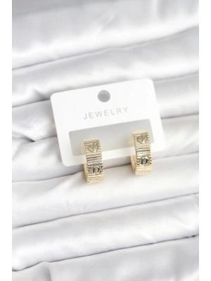 Pirinç Gold Renk Halka Kadın Küpe