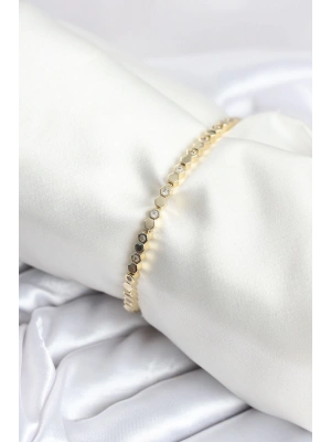 Pirinç Gold Renk İnce Petek Model Kadın Bileklik