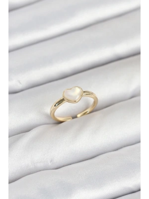 Pirinç Gold Renk Kalpli Kadın Yüzük