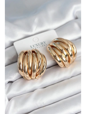 Pirinç Gold Renk Vintage Kadın Küpe