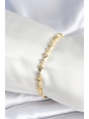 Pirinç Gold Renk Yelpaze Model Kadın Bileklik