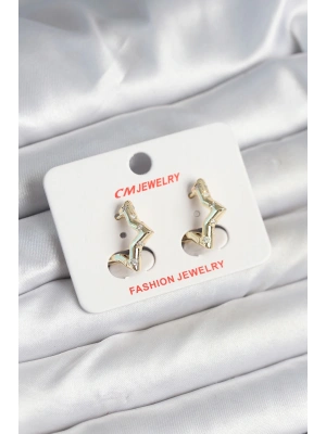 Pirinç Gold Renk Yıldız Model Kadın Küpe