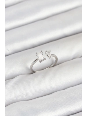 Pirinç Gold Renk Zirkon Taşlı Kadın Yüzük