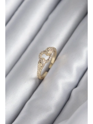 Pirinç Gold Renk Zirkon Taşlı Yılan Model Kadın Yüzük