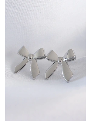 Pirinç Gümüş Renk Düz Plaka Fiyonk Küpe