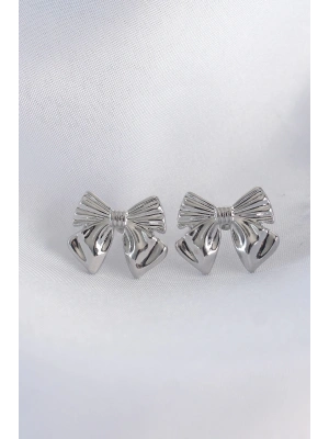 Pirinç Gümüş Renk Fiyonk Küpe