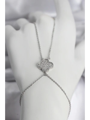 Pirinç Gümüş Renk Yonca Model Kadın Şahmeran