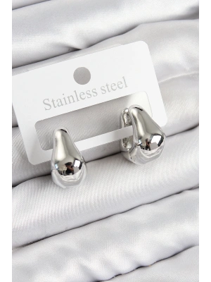 Pirinç Halka Model Gümüş Renk Kadın Küpe