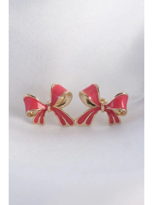 Pirinç Pembe Renk Fiyonk Küpe