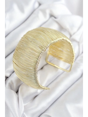 Pirinç Tel Sarma Model Gold Renk Kadın Bileklilk