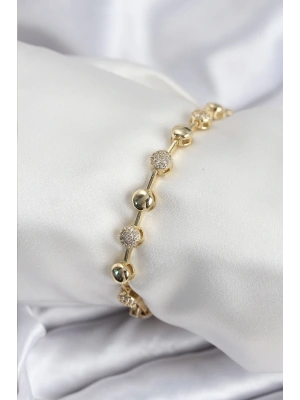 Pirinç VIP Seri Gold Renk Topçuk Model Kadın Bileklik