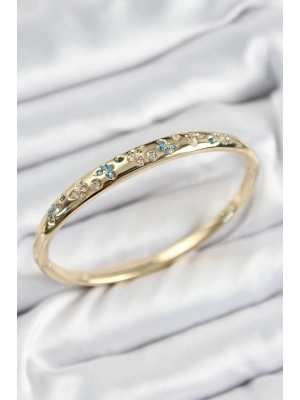 Pirinç Zirkon Taşlı Kelebek Model Gold Renk Kadın Kelepçe