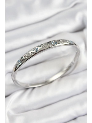 Pirinç Zirkon Taşlı Kelebek Model Gümüş Renk Kadın Kelepçe