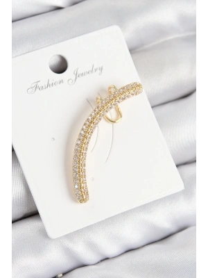 Pirinç Zirkon Taşlı Model Gold Renk Sağ Kıkırdak Küpe