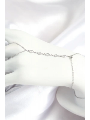 Pirinç Zirkon Taşlı Y Model Gümüş Renk Kadın Şahmeran