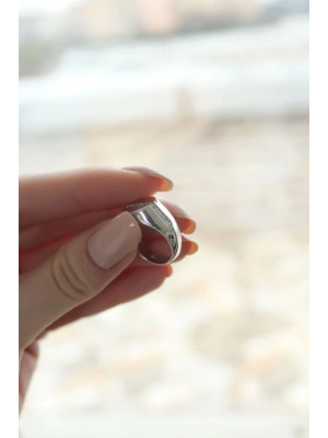 Punta Zirkon Taşlı Rodyum Kaplama Kadın Yüzük