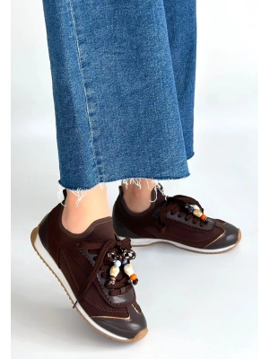 Riaf Kahverengi Cilt Bağcıklı Spor Ayakkabı