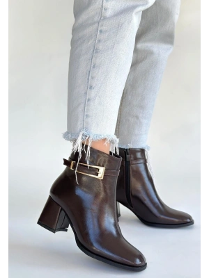 Rivav Acı Kahve Rugan Topuklu Bot