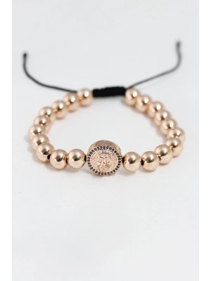 Rose Renk Çelik Zirkon Objeli Asansörlü Bileklik