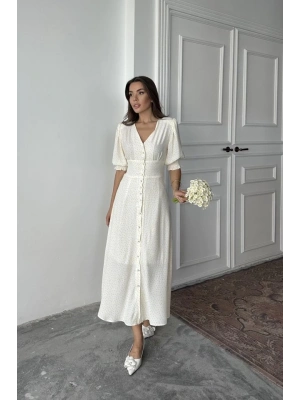 Sarı Arka Ve Bel Ucu Gipeli Elbise