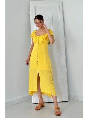 Sarı Prenses Yaka Elbise