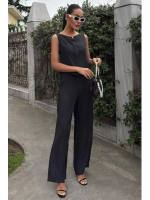 Sıfır Kollu Bluz Batik Desenli Pantolon İkili Takım 10181-08