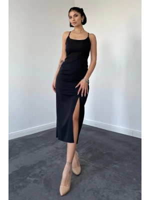 Siyah Sırt Dekolteli Elbise