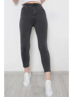 KETEN CROP KARPUZ KOL BLUZ-PANTOLON HASIR KEMERLİ - Mavi