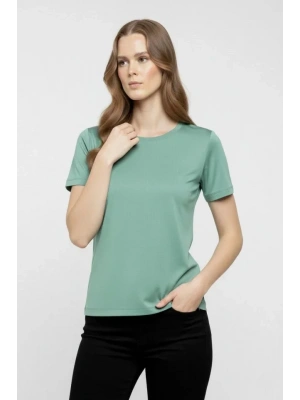 T-Shirt Bisiklet Yaka Slim Fit Likralı Tişört Günlük Basic Body - Mint Yeşili