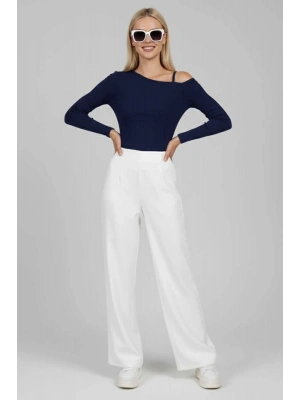 Tek Omuz İpli Bluz Lacivert T4328