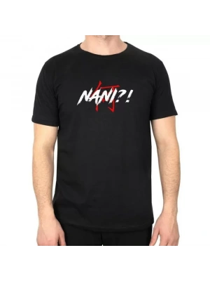 Unisex Bisiklet Yaka Baskılı Oversize T-Shirt - Siyah