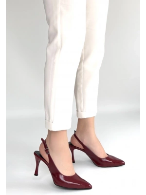 Uster Bordo Rugan Topuklu Ayakkabı