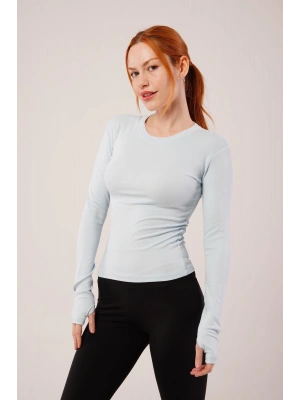 Uzun Kollu Basic Bebe Mavisi Bluz