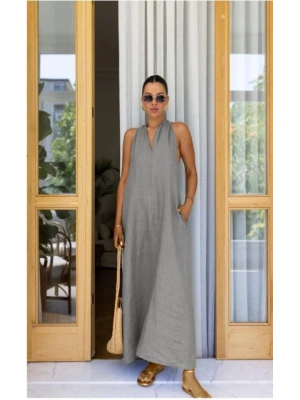 V Yaka Paraşüt Elbise