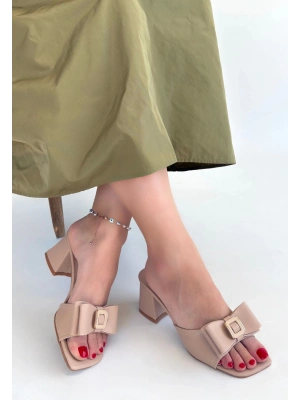 Veor Nude Cilt Topuklu Terlik