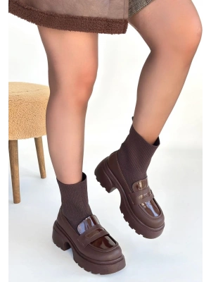 Wanye Kahverengi Cilt Cilt Streçli Bot